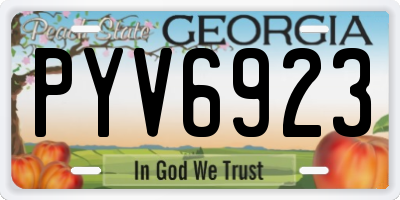 GA license plate PYV6923