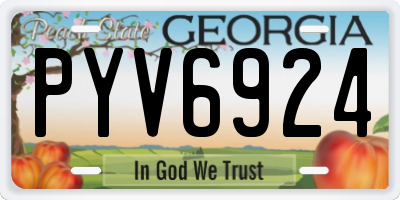 GA license plate PYV6924