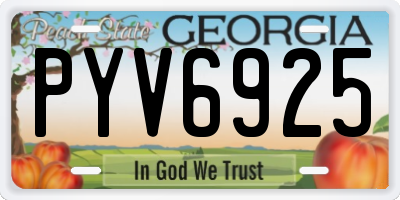 GA license plate PYV6925