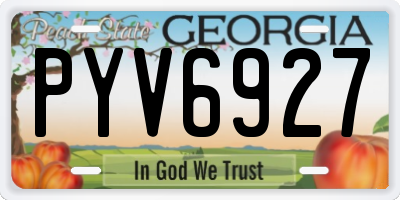 GA license plate PYV6927