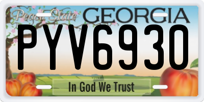 GA license plate PYV6930