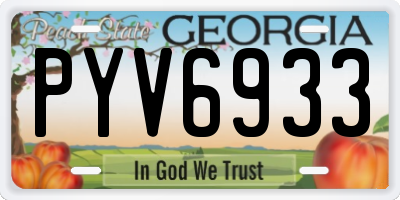 GA license plate PYV6933