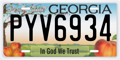 GA license plate PYV6934