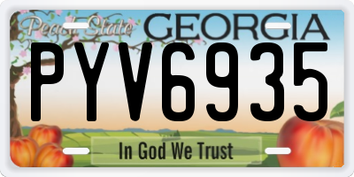 GA license plate PYV6935