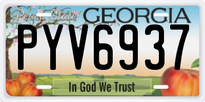 GA license plate PYV6937