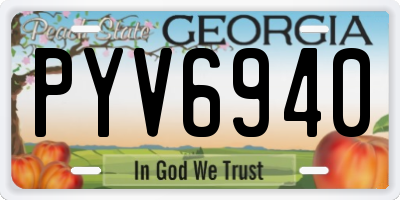 GA license plate PYV6940