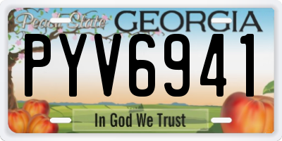 GA license plate PYV6941