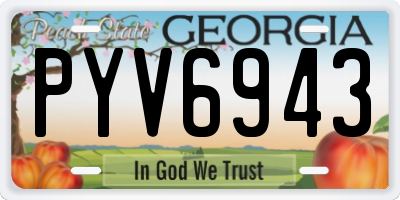 GA license plate PYV6943
