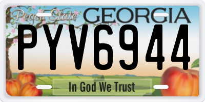 GA license plate PYV6944