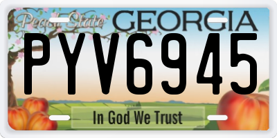 GA license plate PYV6945