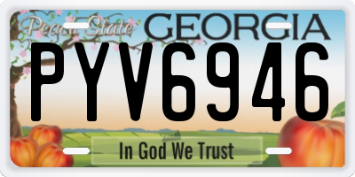 GA license plate PYV6946