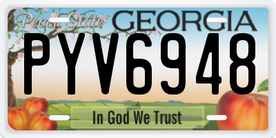 GA license plate PYV6948
