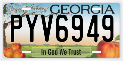 GA license plate PYV6949