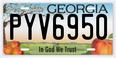 GA license plate PYV6950