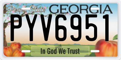 GA license plate PYV6951