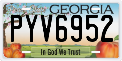 GA license plate PYV6952