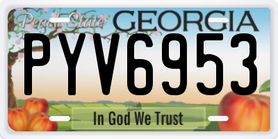 GA license plate PYV6953