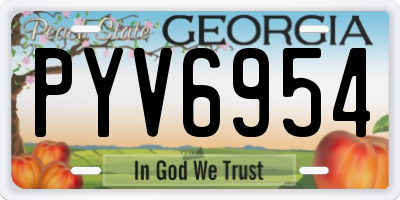 GA license plate PYV6954
