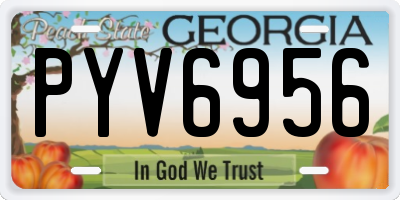 GA license plate PYV6956