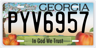 GA license plate PYV6957