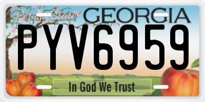 GA license plate PYV6959