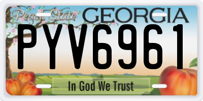 GA license plate PYV6961