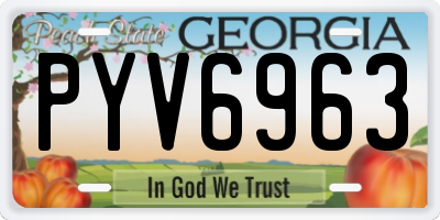 GA license plate PYV6963