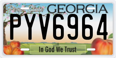 GA license plate PYV6964