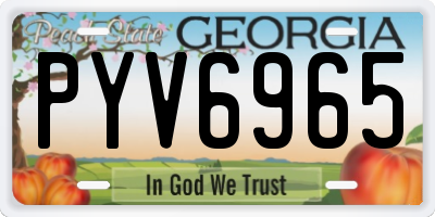 GA license plate PYV6965