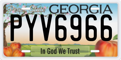GA license plate PYV6966