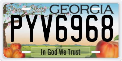 GA license plate PYV6968