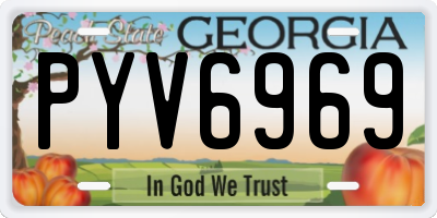 GA license plate PYV6969