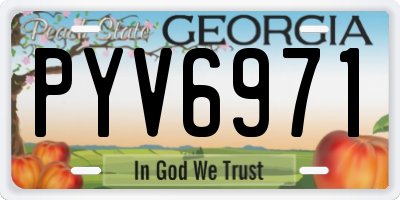 GA license plate PYV6971