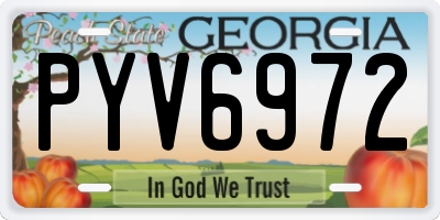 GA license plate PYV6972