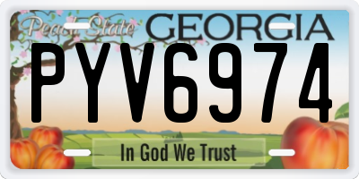 GA license plate PYV6974