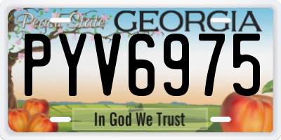 GA license plate PYV6975