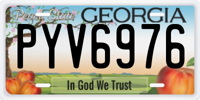 GA license plate PYV6976