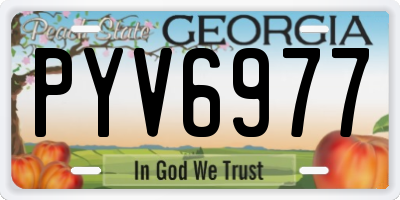 GA license plate PYV6977