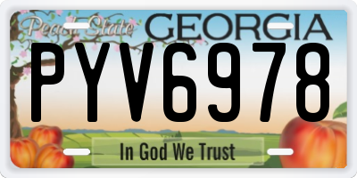 GA license plate PYV6978