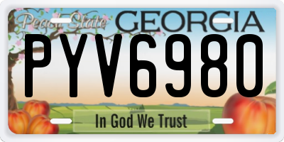 GA license plate PYV6980