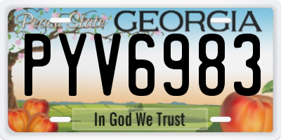 GA license plate PYV6983