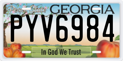 GA license plate PYV6984