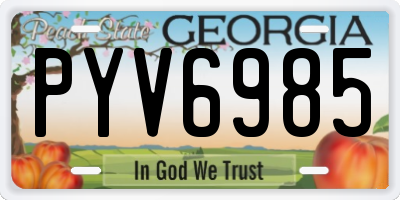 GA license plate PYV6985