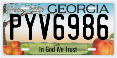 GA license plate PYV6986