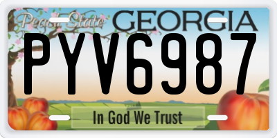 GA license plate PYV6987
