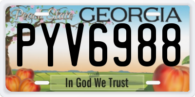 GA license plate PYV6988