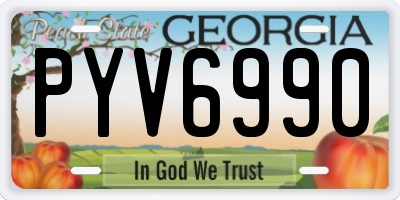 GA license plate PYV6990