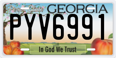 GA license plate PYV6991