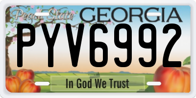 GA license plate PYV6992