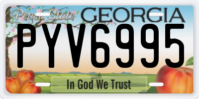 GA license plate PYV6995